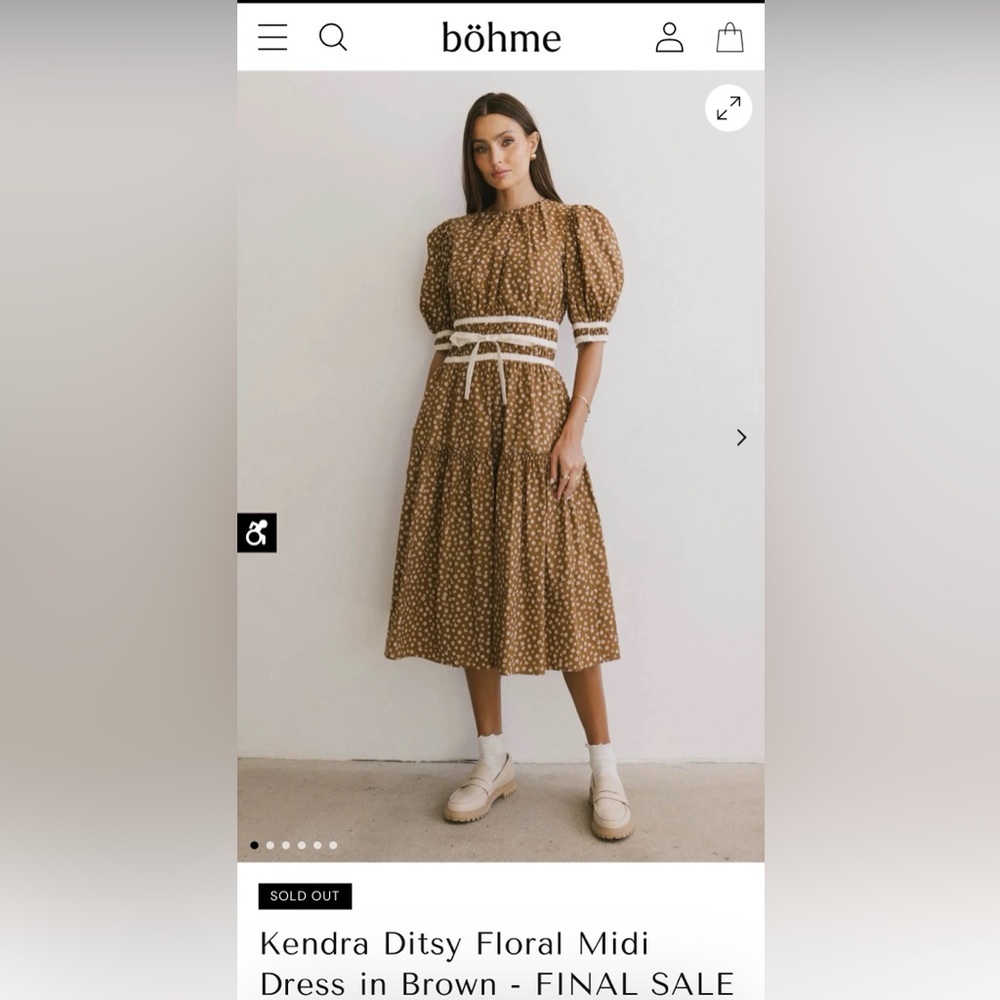 BOHME brown Midi Dress